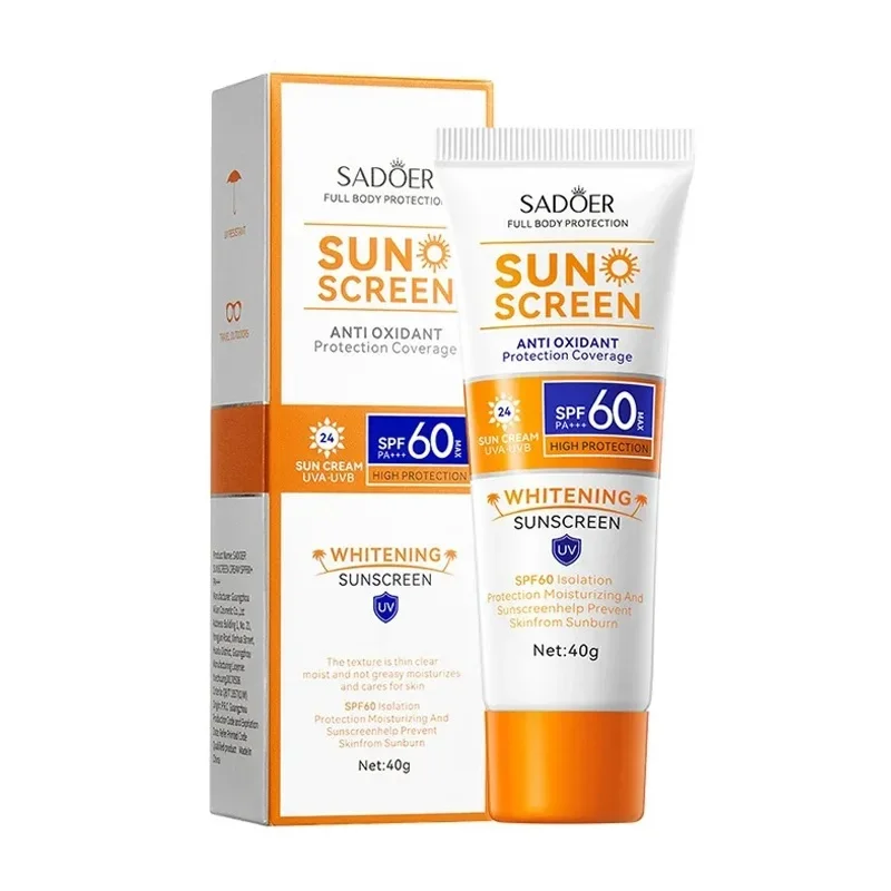 Spf 60+ Sunscreen For Face Body Sun Block Creams Sweat Proof Refreshing Non Greasy Solar Blocker Protector Sun Cream