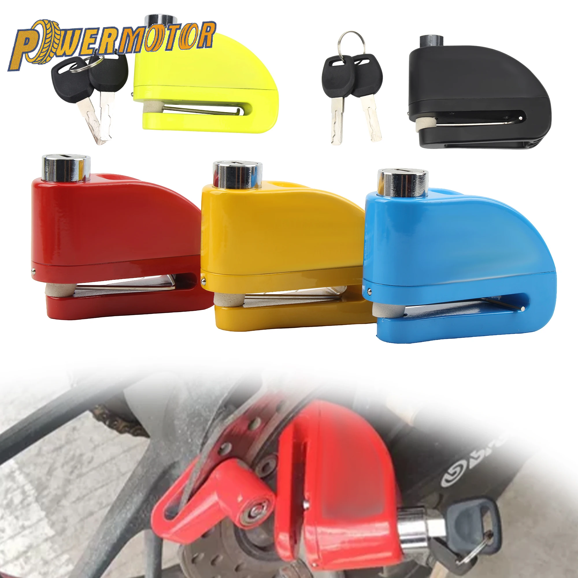 

Motorcycle Disc Brake Anti Theft Lock Alarm Security Device For Dirt Bike Scooter ATV Riding Protection Parking Safeguard Tool