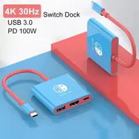 For Switch Dock 4K HDTV USB 3.0 Hub Adapter  USB C Splitter TV Portable Docking Station for Nintendo Laptops PC iPad MacBook Air