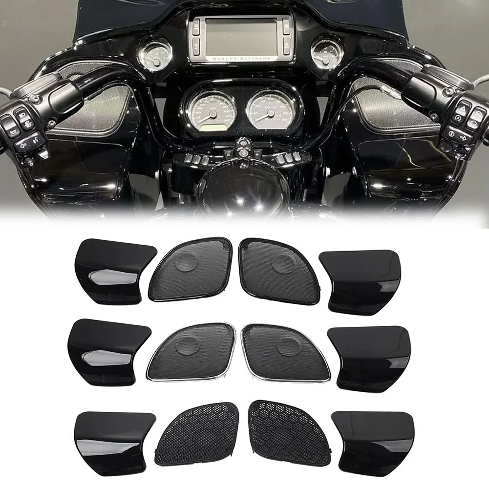 Black Front Speaker Grilles Inner Fairing Glove Box Doors Cover For Harley Davidson Road Glide FLTRX 2015-2023
