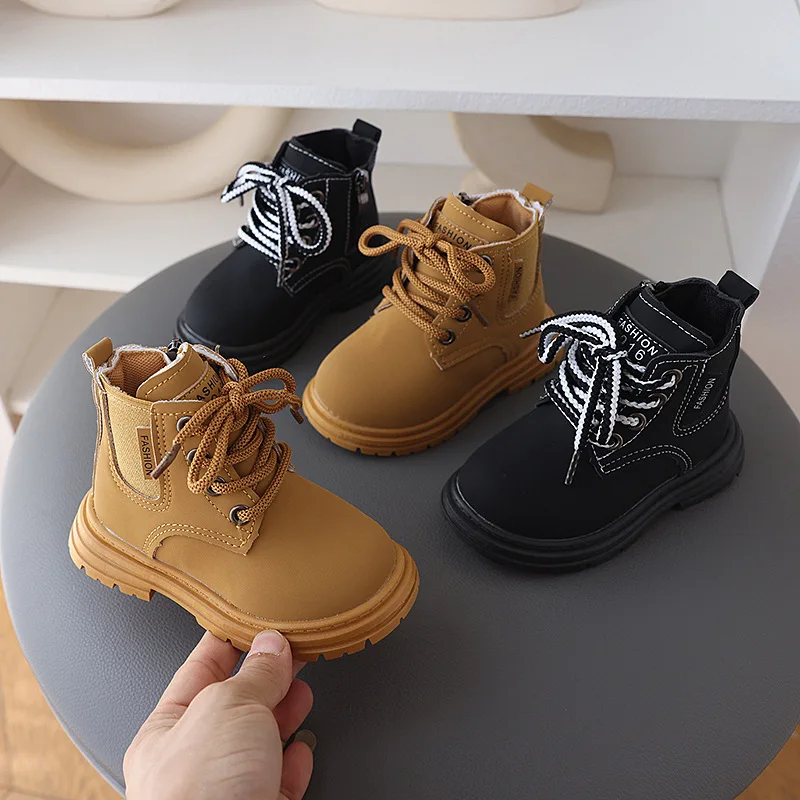 

TenisBritish Girl Boot 2025autumn New Small Medium Kid Boot Trend Boy Shoe Anti Slip Kid Shoe Fashion Ankle Boot Botas Para Niña