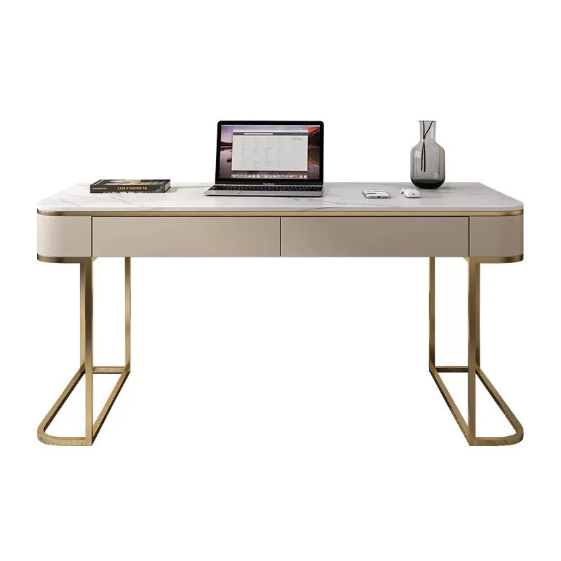 

xx-Modern Simple Light Luxury Boss Computer Writing Desk Luxury Study Desk Home Bedroom Office White Table^