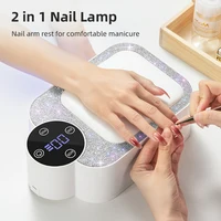 Lámpara de uñas LED UV recargable, secador de uñas inalámbrico con almohada de mano y Sensor inteligente para el hogar y el salón para curar todo el gel