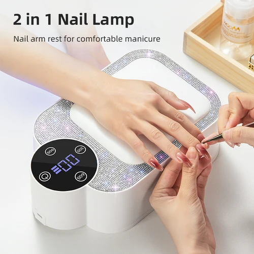 Lámpara de uñas LED UV recargable, secador de uñas inalámbrico con almohada de mano y Sensor inteligente para el hogar y el salón para curar todo el gel