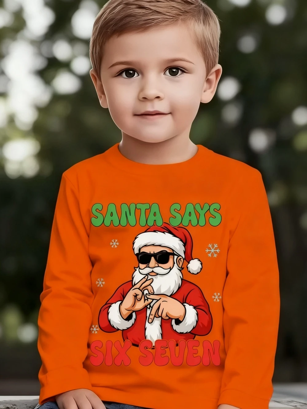 عيد الميلاد تي شيرت للأطفال متعة ستة سبعة 6 7 ميمي بلايز Y2k الفكاهة قائلا المحملة طاقم الرقبة سانتا كلوز الجرافيك ملابس الأطفال