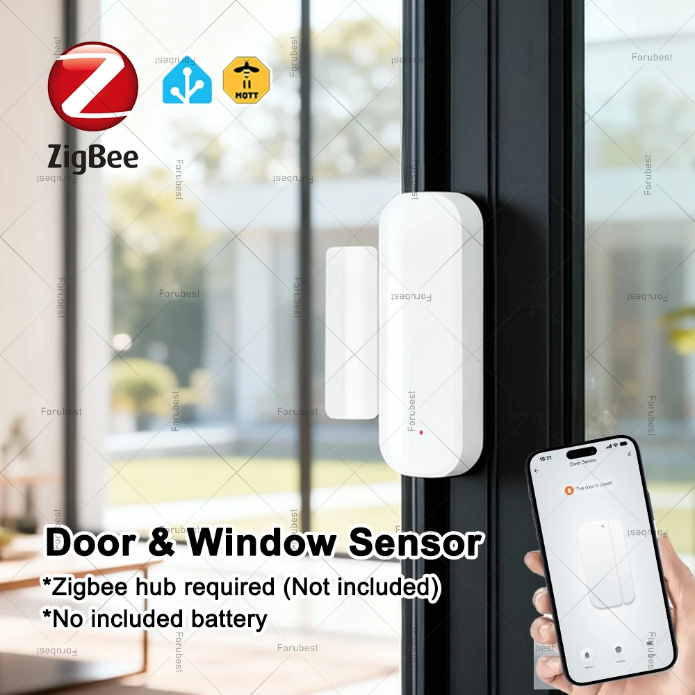 Smart Zigbee Door Window Sensor Wireless Door Open/Closed Detector Smart Home Security Protection Works With Gateway Zigbee2MQTT