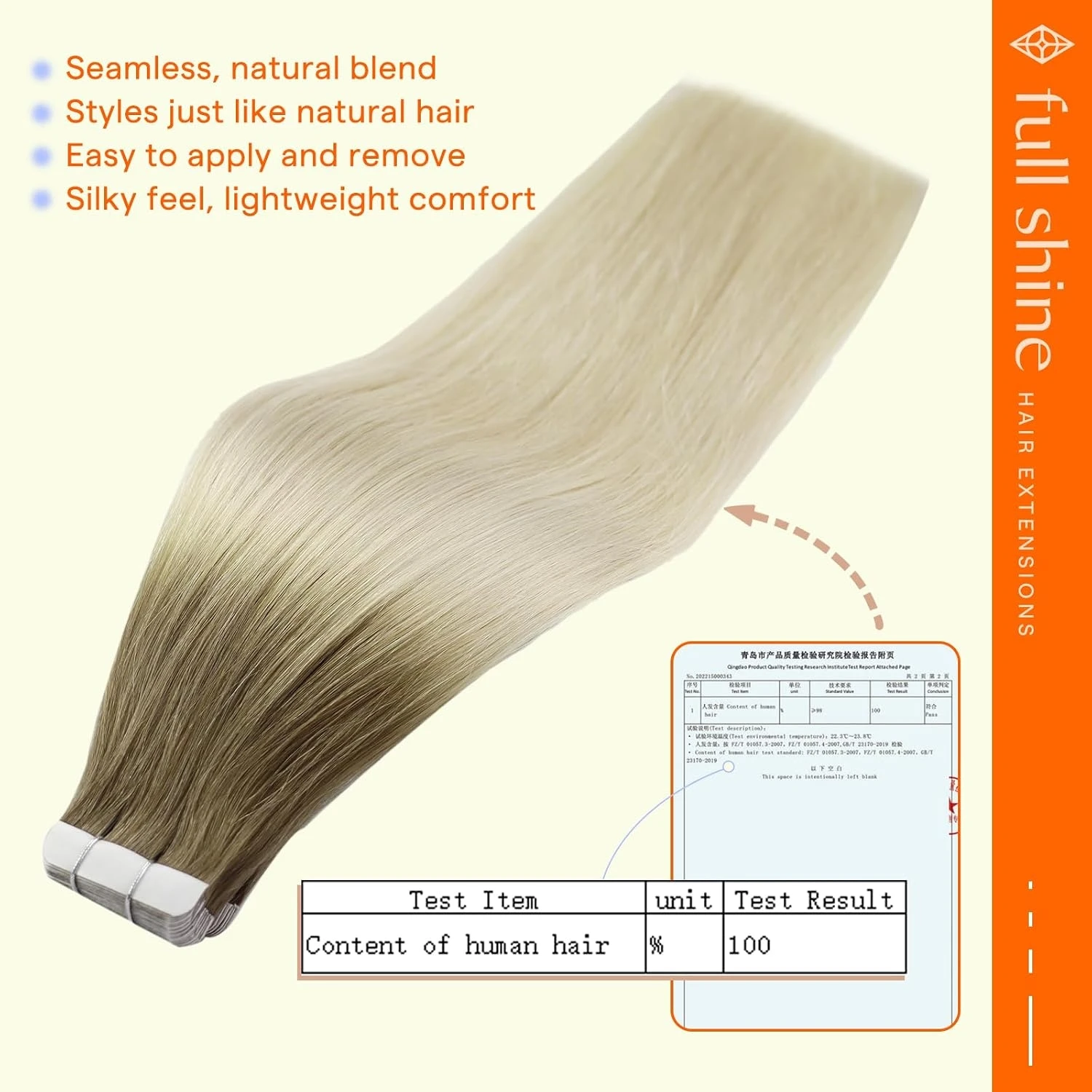 Full Shine Tape In Hair Extensions Human Hair 100% Remy Natural Human Hair Seamless Skin Weft Seamless Color Glue For Women