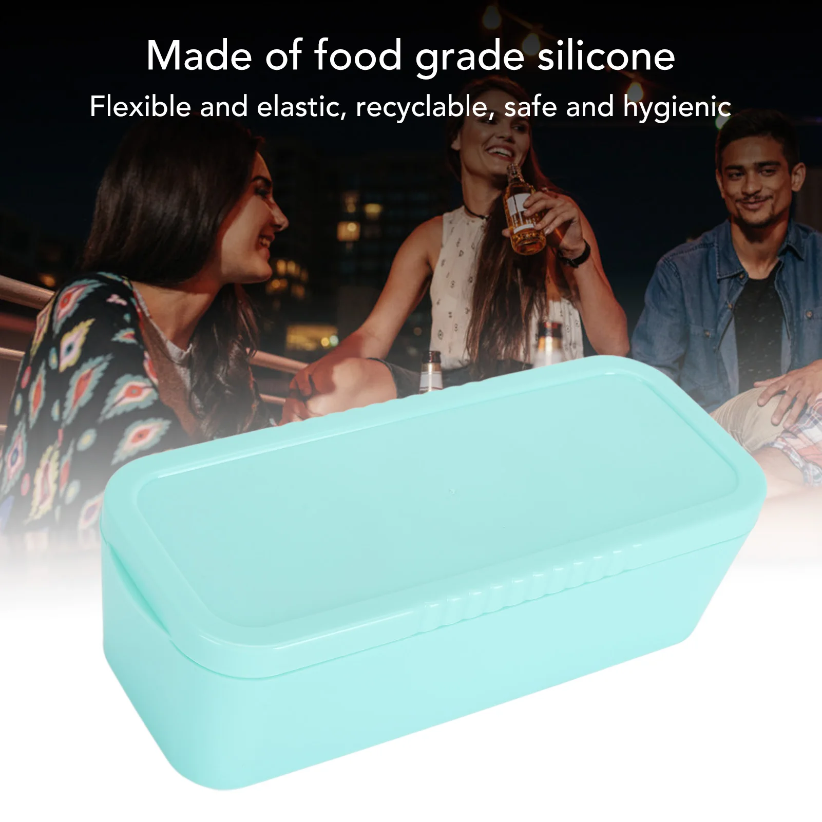 Tumbler Cup Ice Mold Silicone with Sealed Lid 3 Different Ice Sizes Food Grade for Whiskey Cocktail Party Easy Release Reusable
