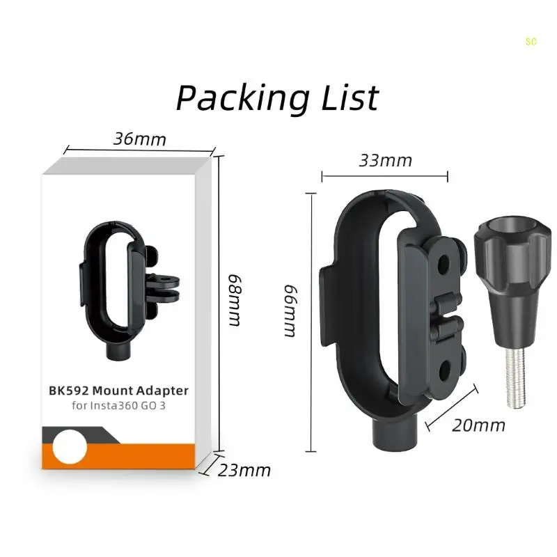 إطار حماية لملحقات كاميرا الحركة Insta360 Go 3 المضادة للاهتزاز 1/4 دروبشيب