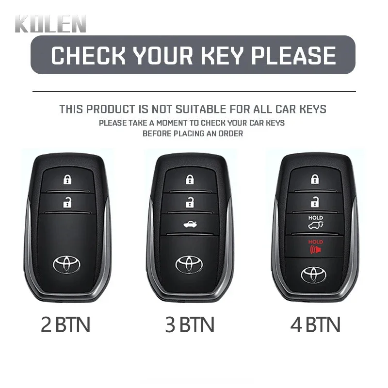 ABS Carbon Fiber Style Car Key Case Cover For Toyota Rav4 Camry 50 LC200 Kruzak Land Cruiser Corolla Yaris Cross Accessories Fob