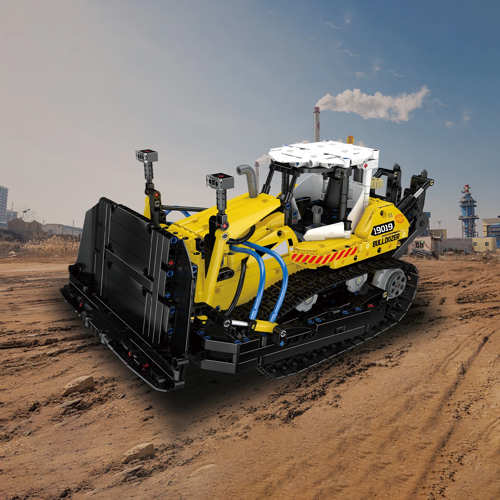 MOULDKING Engineering Vehicle Series Bausteine Kits Bulldozer Gabelstapler Transporter Modell Ornamente Spielzeug Kinder Geschenk 19019