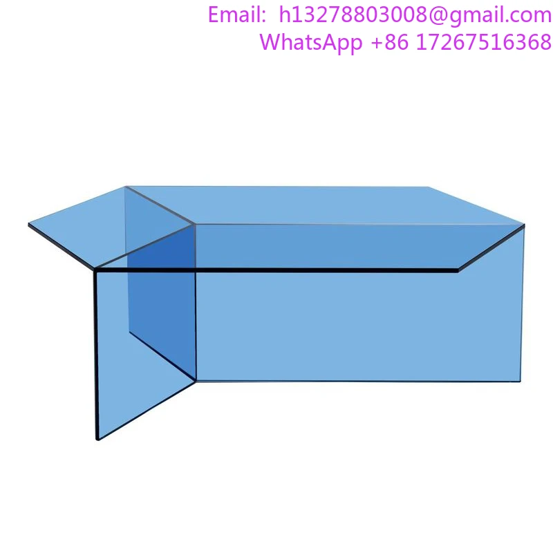 

Hexagonal edge few minimalist light luxury color transparent table