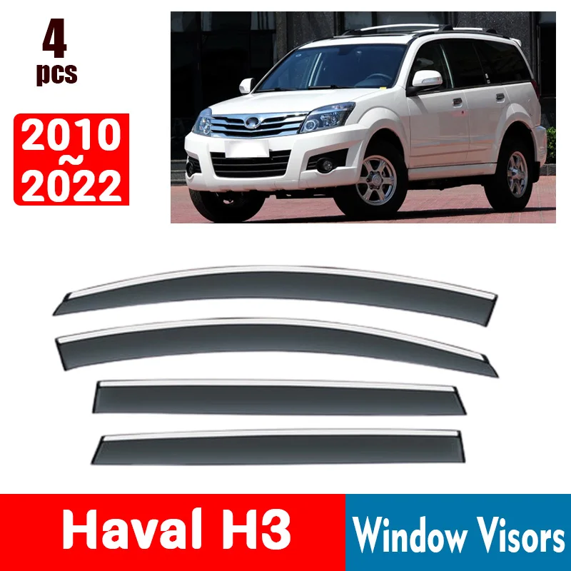 

FOR Haval H3 2010-2022 Window Visors Rain Guard Windows Rain Cover Deflector Awning Shield Vent Guard Shade Cover Trim