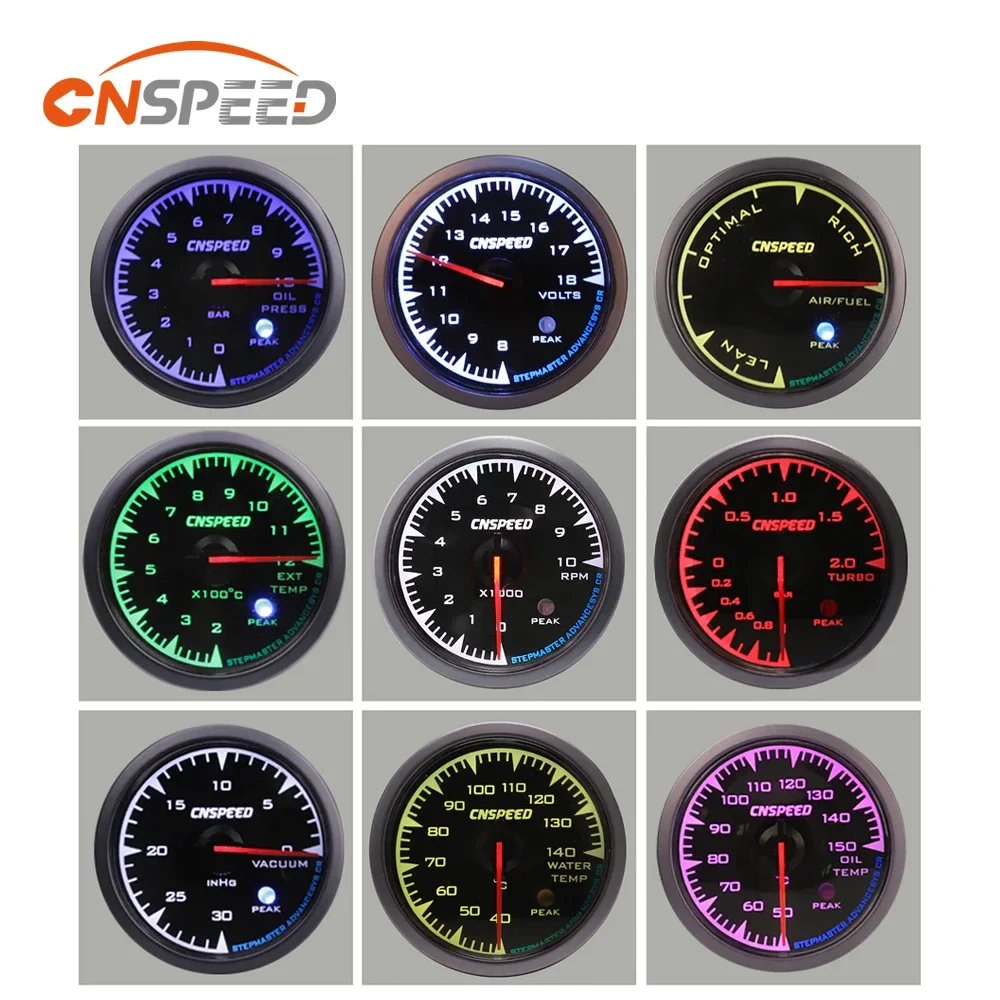 CNSPEED Universal 7 Colors Car Vacuum Pressure Gauge Meter 0-30 PSI For 12V Honda mk2 Golf 2 Car Gauge  With POD