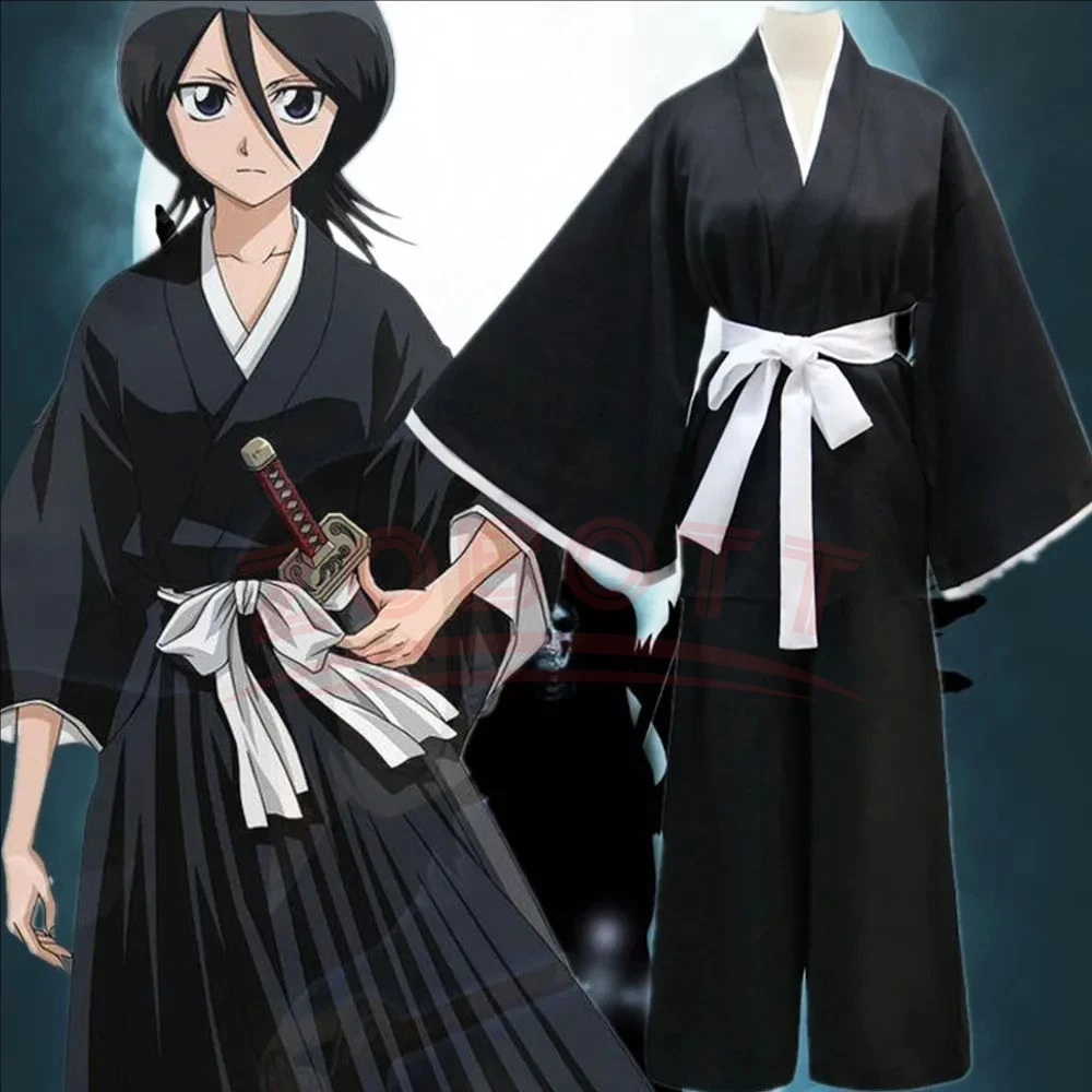 Bleach Kuchiki Rukia Cosplay-Kostüme Kurosaki Ichigo Die Pa Soul Society Shinigami Kimono Komplette Outfits Tausendjähriger Blutkrieg