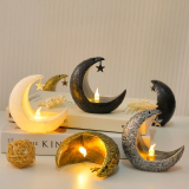 

2025 Ramadan LED Candlestick Lamp Decoration Star Moon for Ramadan Kareem Islamic Muslim Home Decor Lamp Eid Mubarak Party Gifts
