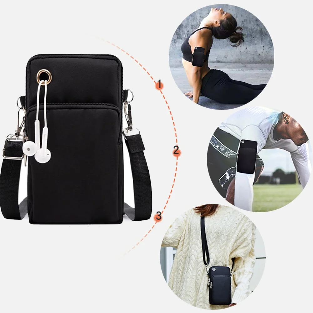 Handy tasche Universal für Samsung/iPhone/Huawei/HTC/LG Fall Brieftasche Outdoor Sport Arm Geldbörse Umhängetaschen Frauen Handys Tasche