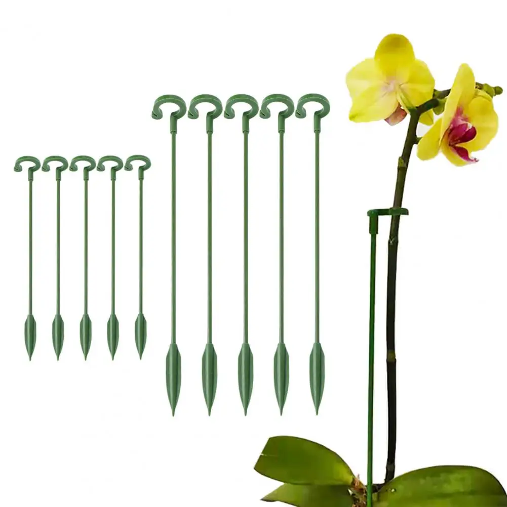 Amaryllis Support Stakes 10pcs Plant Support Stakes with Clips Garden Single Stem Flower Support Rings Amaryllis Tomato Orchid