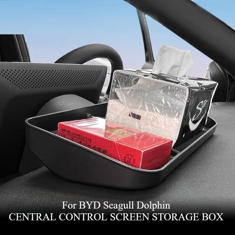 For BYD Seagull Dolphin 2023 2024 2025 Car Center Console Rear Screen Storage Box Multi-functional Tissue Organizer Accessories