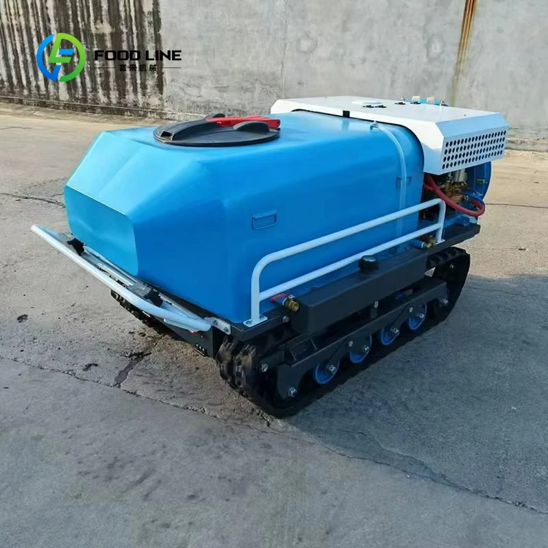 Tracked Unmanned Sprayer Vehicle Self Propelled Remote Control Orchard Agricultural Robot High Pressure Customizable System