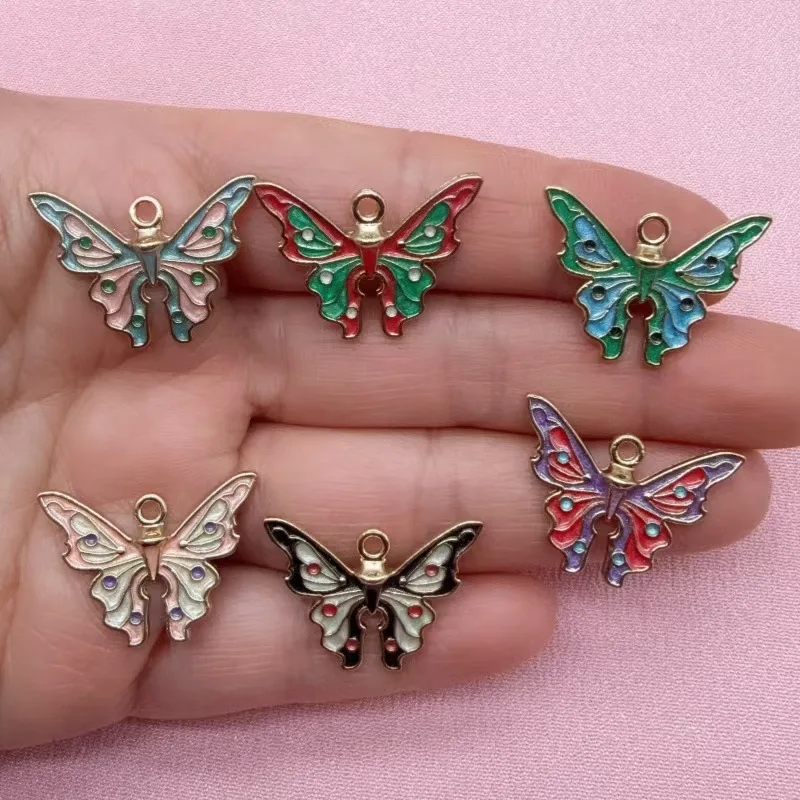 10pcs Cross border Fashion Top Barbie Colorful Butterfly Accessories Fairy's Dream Wonderland Rainbow Women's Necklace Pendant