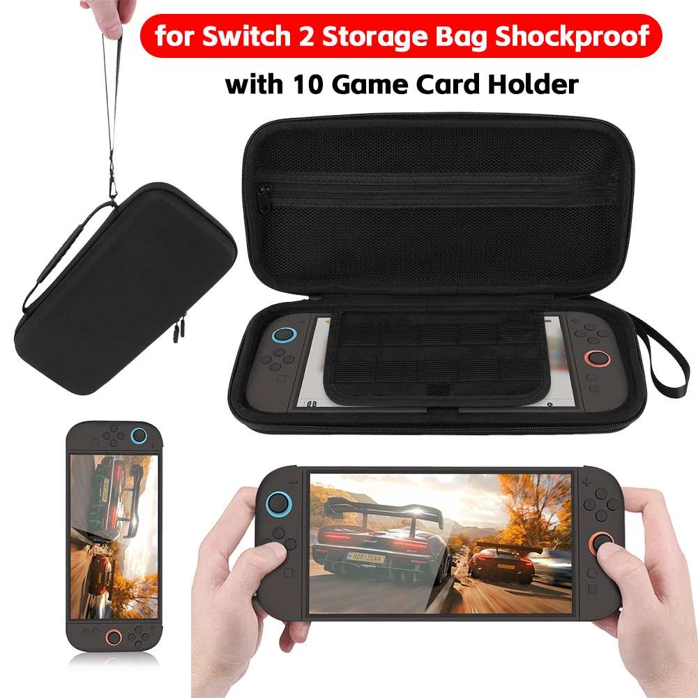 

Чехол EVA для игровой консоли Switch 2: противоударный, устойчивый к царапинам, защитный дорожный кейс с держателем на 10 игровых карт