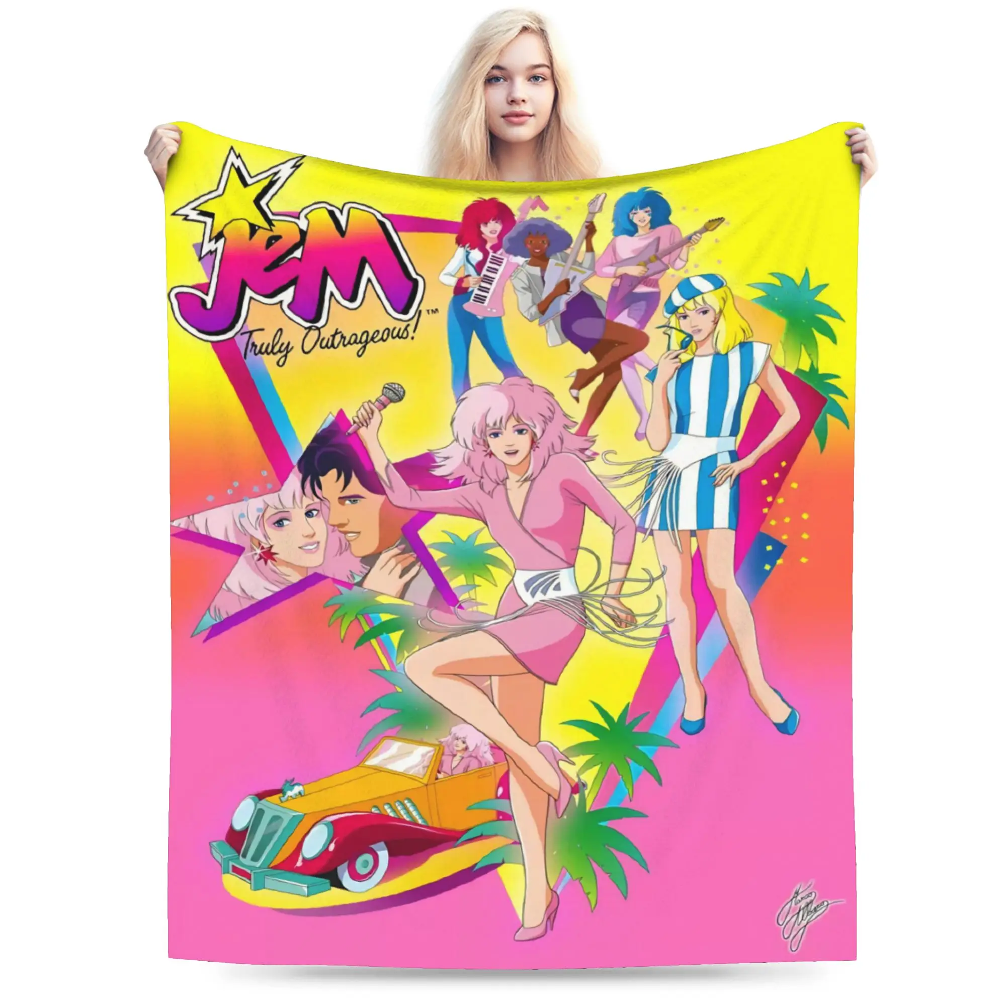 Jem And The Holograms Blanket Lightweight Thin Fleece Comfort Gift  Throw Blanket Rug Piece