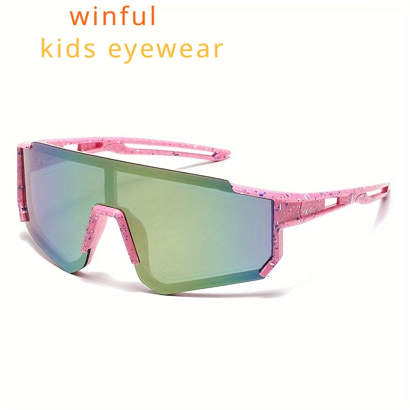 Boy\'s Trendy Futuristic Sunglasses Girls Large Frame Sun Protection Cycling Glasses Fashion Summer New Sport Eyewear Children