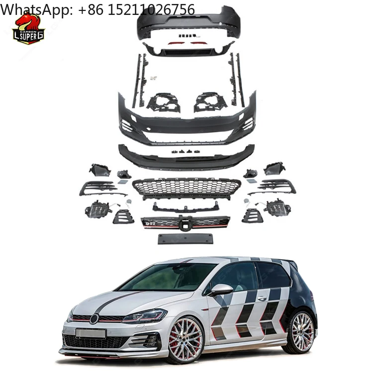 Hot Selling Auto Part for Volkswagen Golf 7 Upgrade 7.5 GTI Style Bodykit with Front Rear Bumper Rear Diffuser Side Skirt Grills