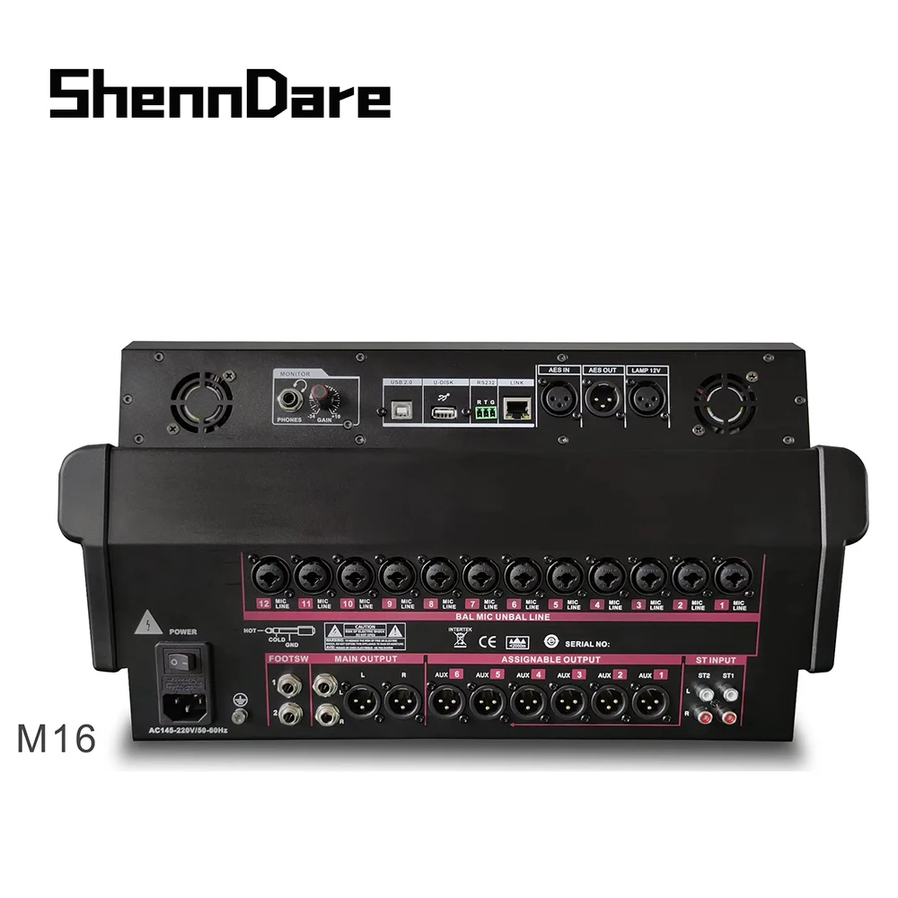 Shenndare 18-Channel Professional Digital Mixer เหมาะสำหรับ DJ Sound mixing STAGE Performance RECORDING Studio AUDIO PROCESSOR