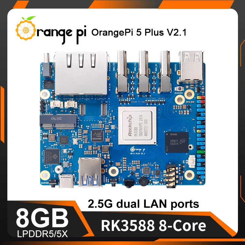 Orange Pi 5 Plus 8GB RAM V2.1 Version Single Board Computer RK3588