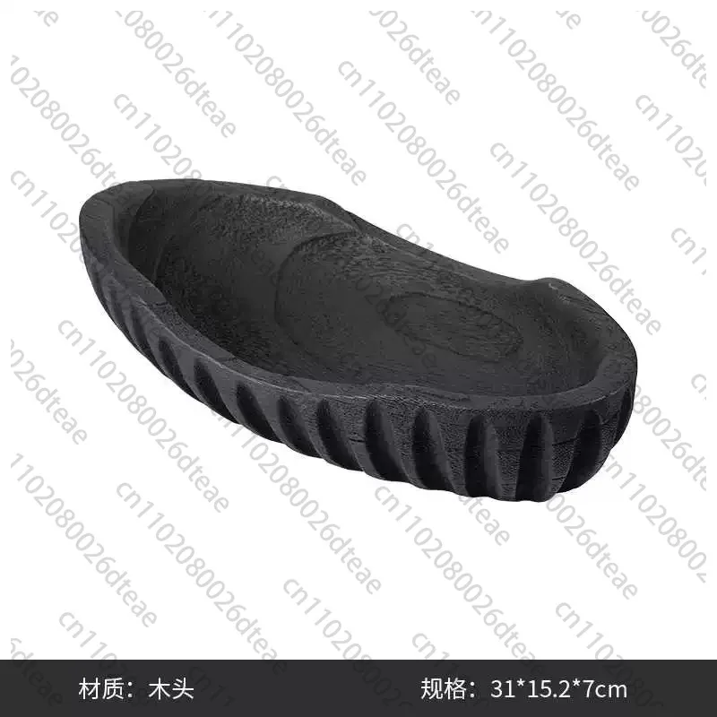 Minimalist Antique Abstract Concave Wood Tray Exhibition Hall Homestay Coffee Table Desktop New And Peculiar Storage