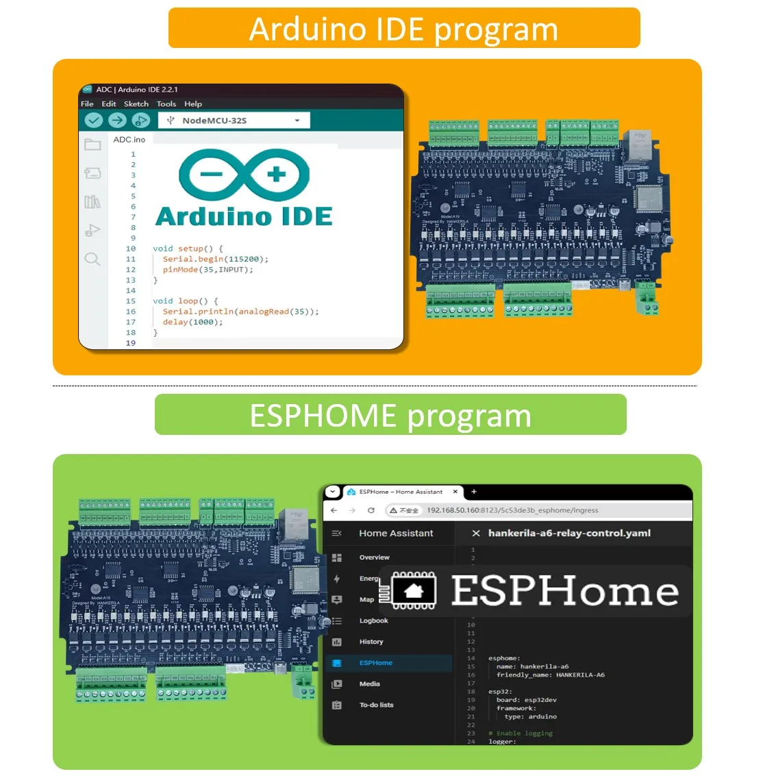 A16 ESPHOME relay board Perfect for projects or beginners DIY digital analog 4-20mA input Ethernet WIFI LAN MQTT communication