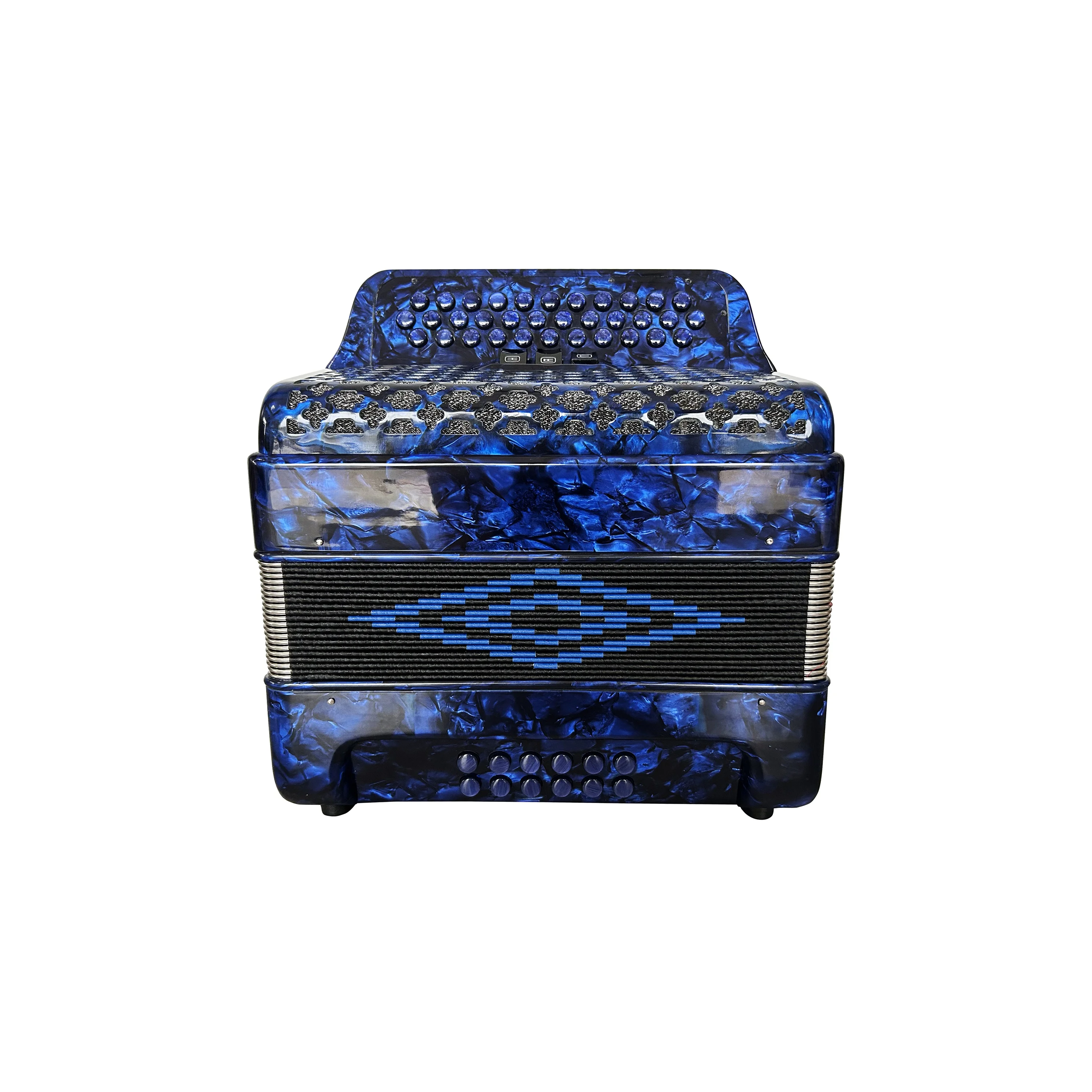 Professional 34-Button 12-Bass 3-Register Blue Celluloid Accordion Cheap 34 Buttons 12 Bass 3 Diatonic Wood JB3412B