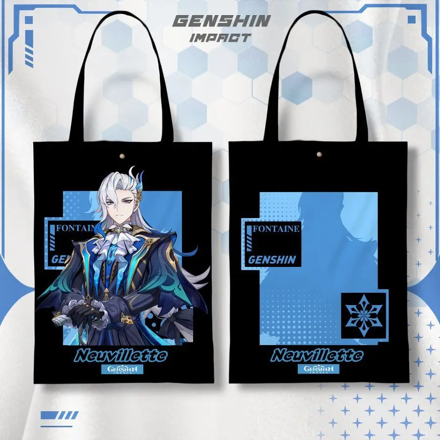 Genshin Impact Collaboration Canvas Student Anime Dazhao Backpack Navite Linlin Miao Single Shoulder Bag Ani