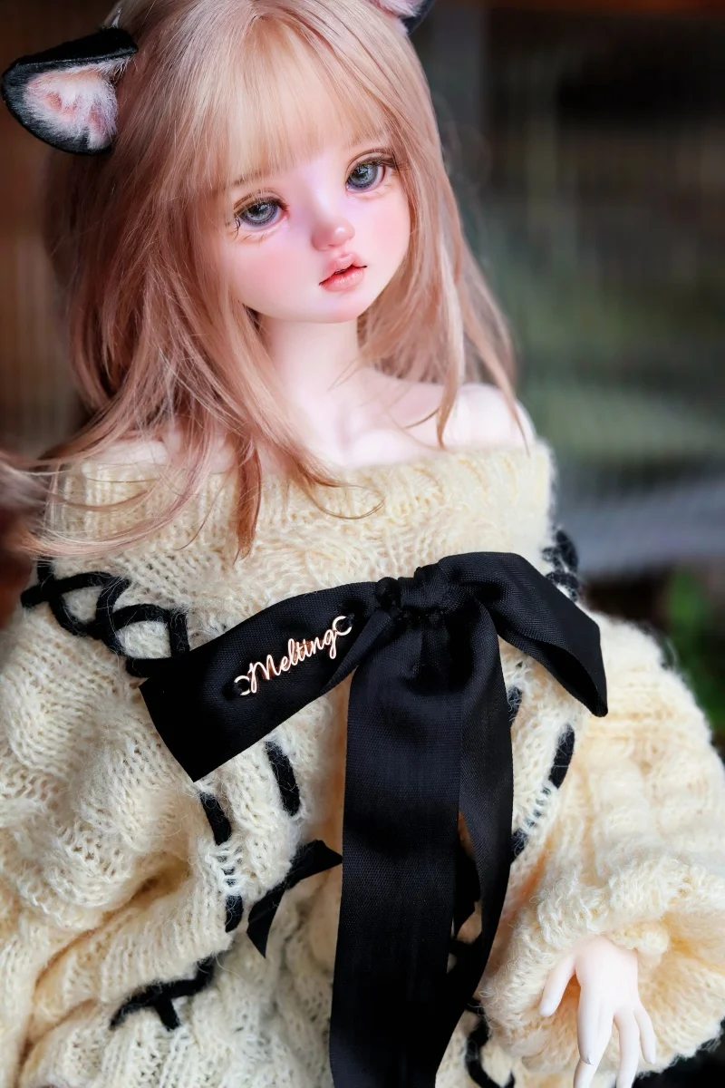 BJD/SD ملابس دمى 1/4 أطقم بنات أنيقة رمادي أصفر أبيض سترة ناعمة فستان متعدد الألوان هدايا إكسسوارات دمي (بدون دمى)