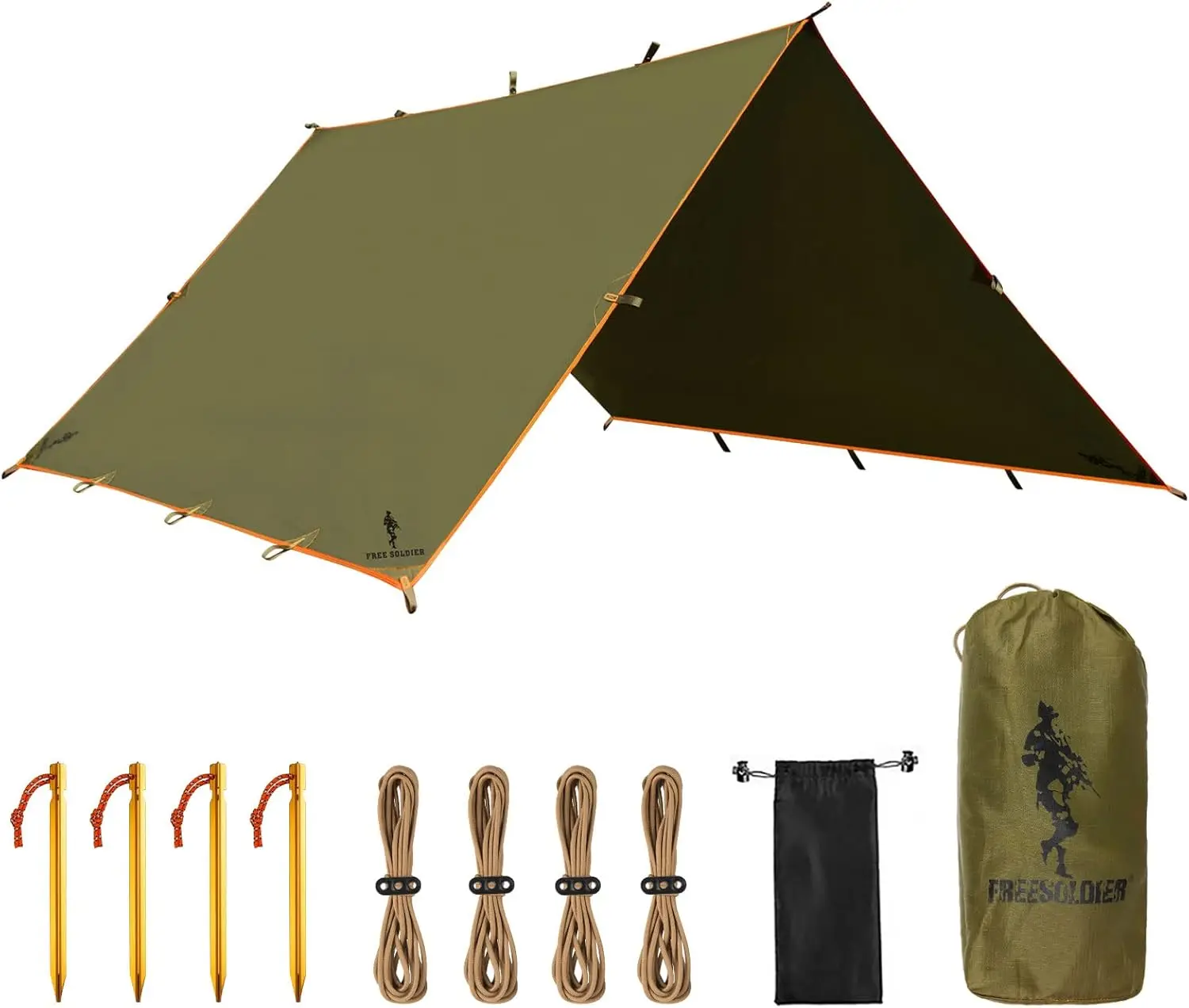 

Waterproof Portable Tarp Multifunctional Outdoor Camping Traveling Awning Backpacking Tarp Shelter Rain (Brown 10×1