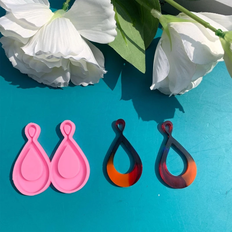 Handmade ต่างหูอีพ็อกซี่เรซินแม่พิมพ์ Eardrop Danglers แม่พิมพ์ซิลิโคน DIY เครื่องประดับหัตถกรรมสร้อยคอจี้เครื่องมือหล่อ