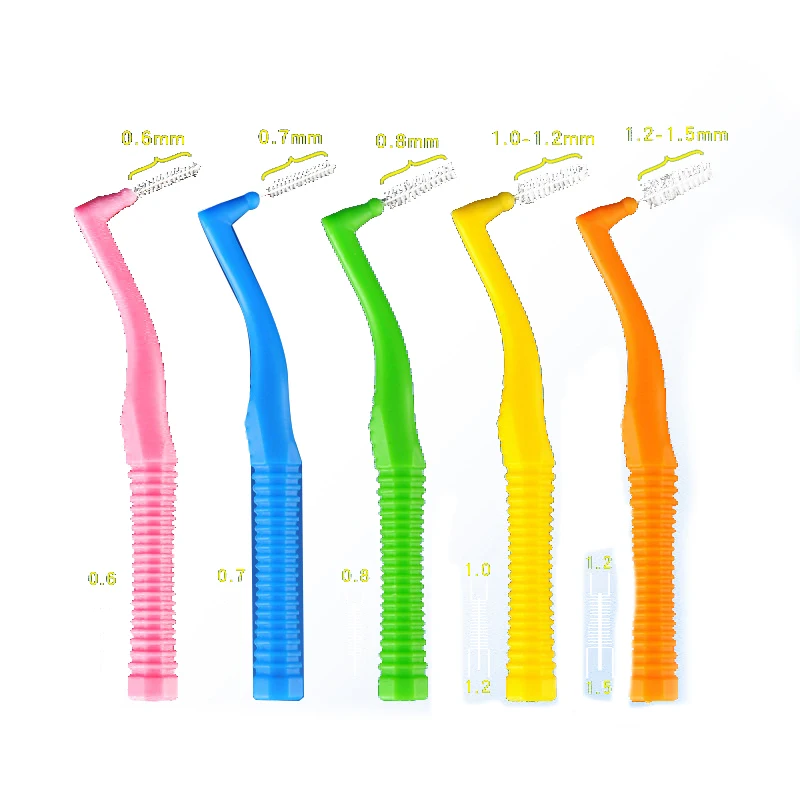 20Pcs 7 Shaped Short Handle Brush Angled Interdental Brush For Orthodontic Braces Micro Soft Brush For Dental Brackets Cleaning