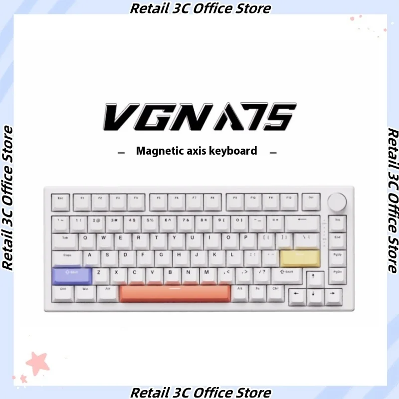 

Vgn A75 Wired Color Match Single Mode Gaming Magnetic Axis Keyboard Custom Full Key Hot Swappable Gasket Structure With Win Mac