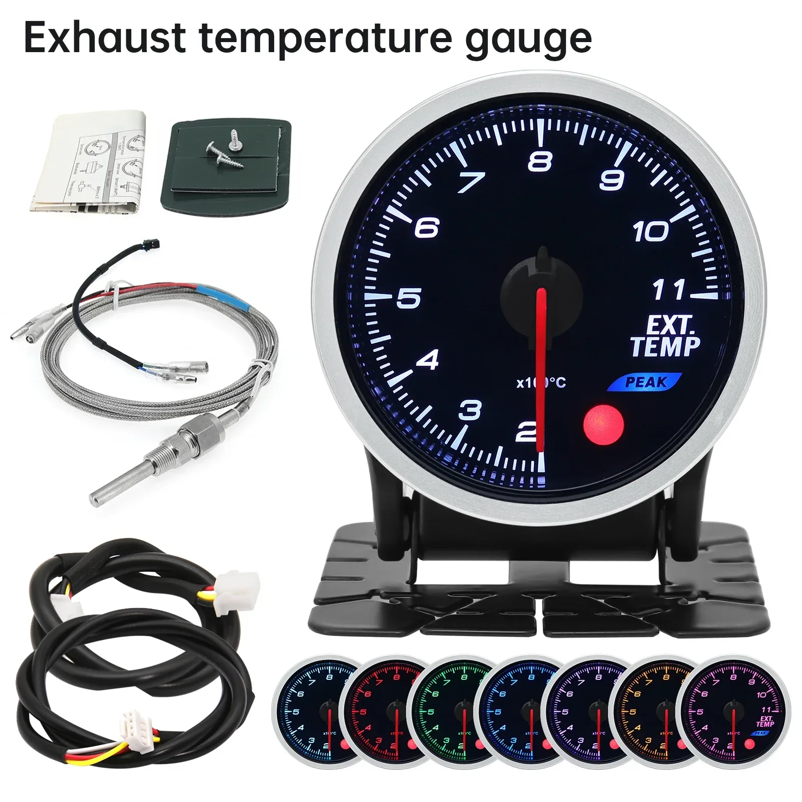 2 Inch 52 MM Rook Lens Gauge Auto Turbo Boost Meter Oliedrukmeter 3Bar 2Bar PSI Turbo Gauge 8 kleuren Backlight Met Elektron