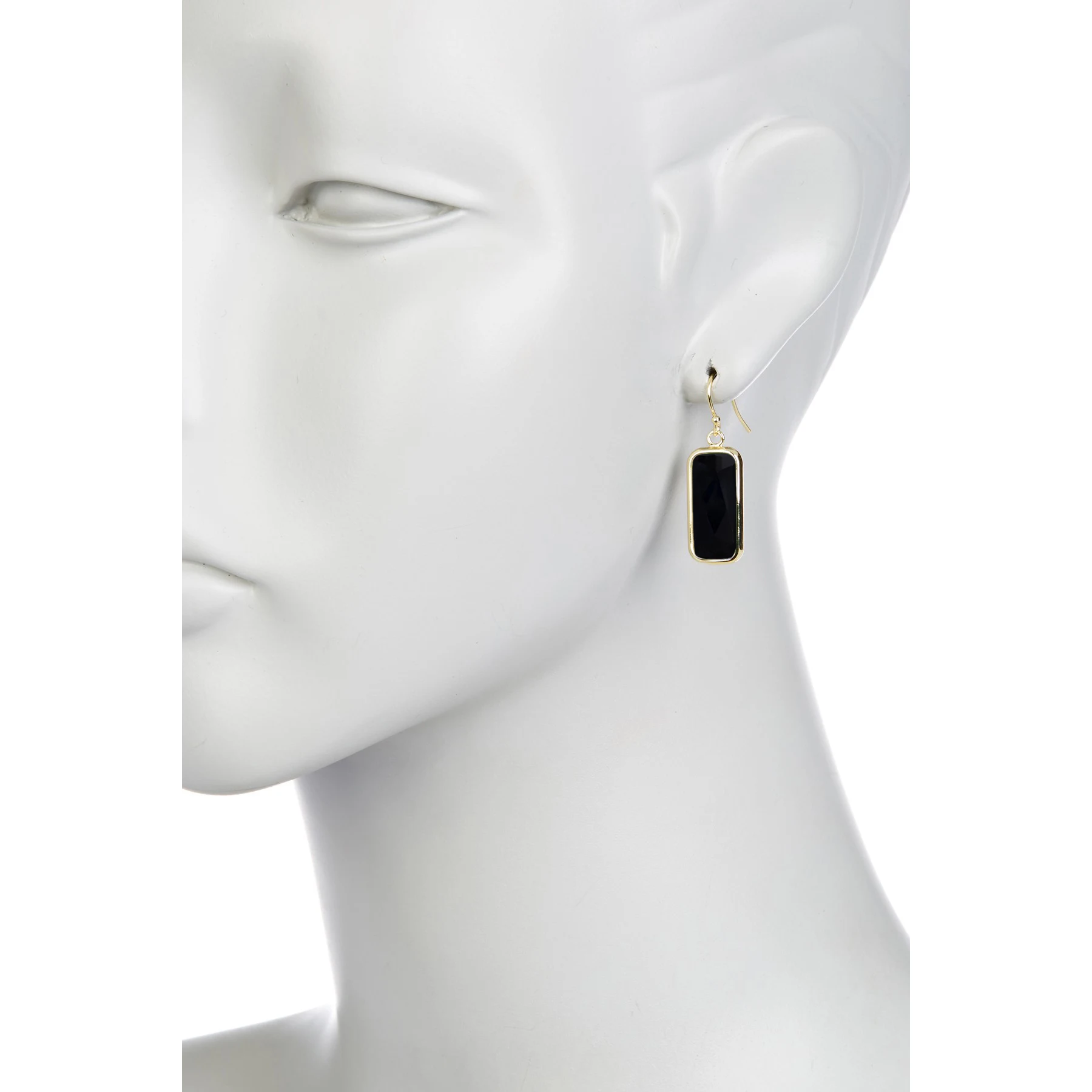 Black Onyx Fancy Cut Rectangle Drop Earrings Gemstone Earrings For Women