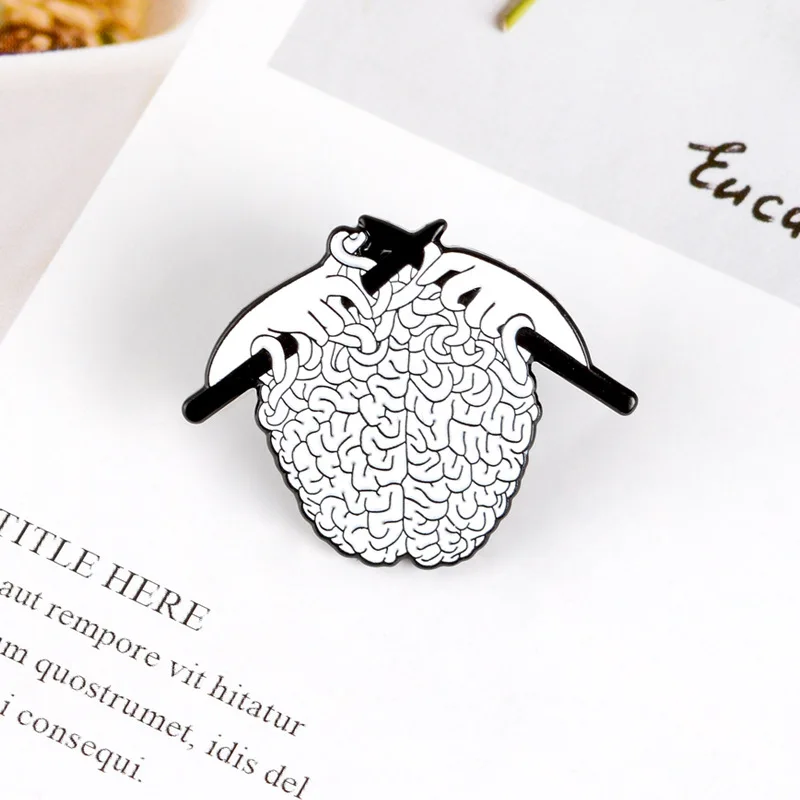 Suéter de punto creativo, nuevo producto, superventas transfronterizo, broche de diseño personalizado en forma de cerebro