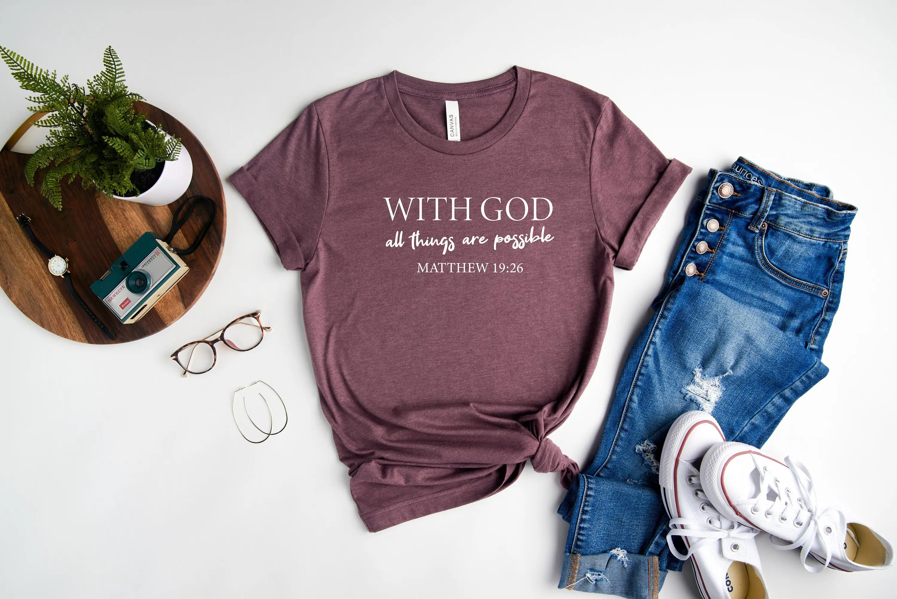 Christian T Shirt Matthew 16 9 With God Faith Religion Jesus ChrisT Bible Verse Woman