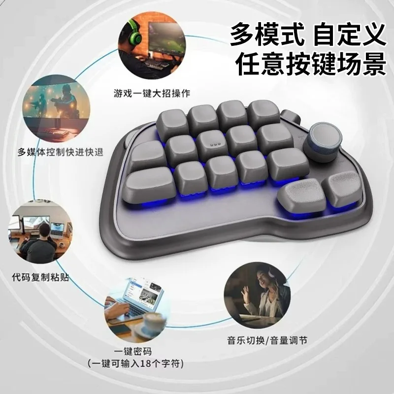 Triple Mode Bluetooth Wireless Custom Mechanical Keypad Programmable Pad For Mac Windows Drawing Gaming Office Coding