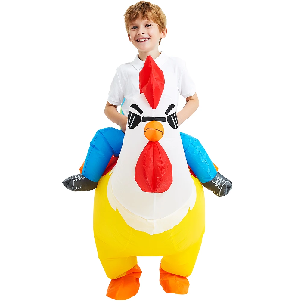 Disfraz de gallo inflable para niños y niñas, traje de tiburón, mascota de Animal, Anime, fiesta de Halloween, Cosplay, nuevo