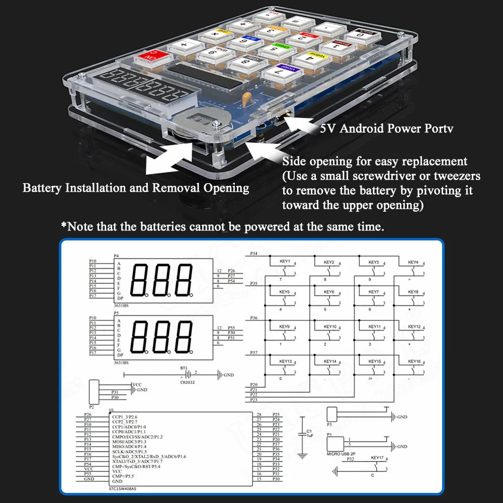 Imagem -05 - Diy Calculadora Eletrônica Fazendo Kit Mcu Solda Treinamento Experiência Prática Faça Você Mesmo Solda Projeto com Display Led