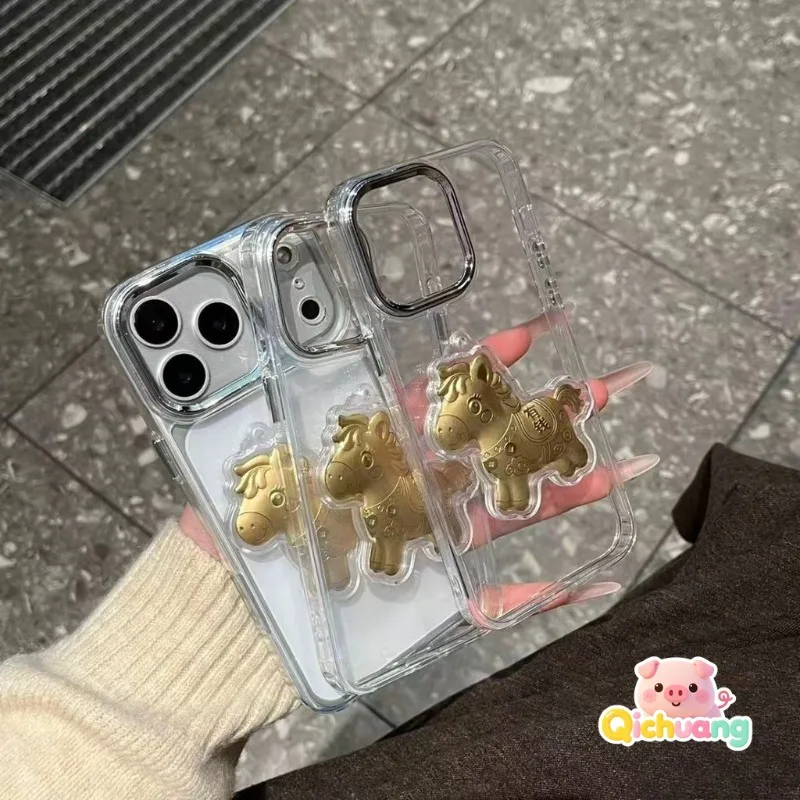 

For iQOO 15 13 12 11 11s Neo 11 10 9 9s Pro Plus 8 Pro 6 7 SE 5 Lite 3 Phone Case 2026 3D New Stereo Golden Get Rich Cover