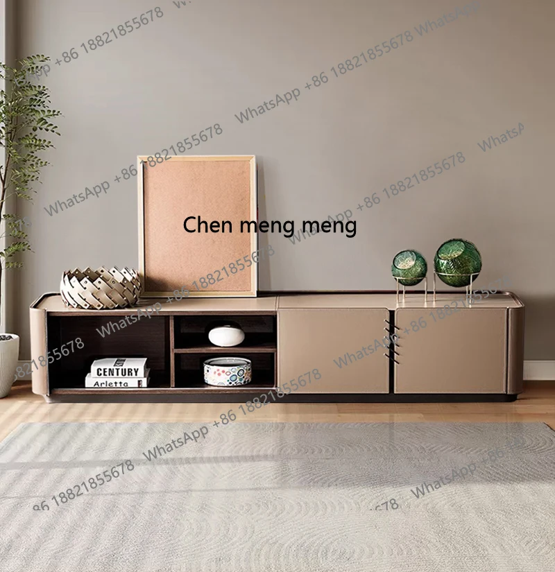 

Italian light luxury rock slab coffee table TV cabinet combination designer simple modern high-end living room floor cabinet