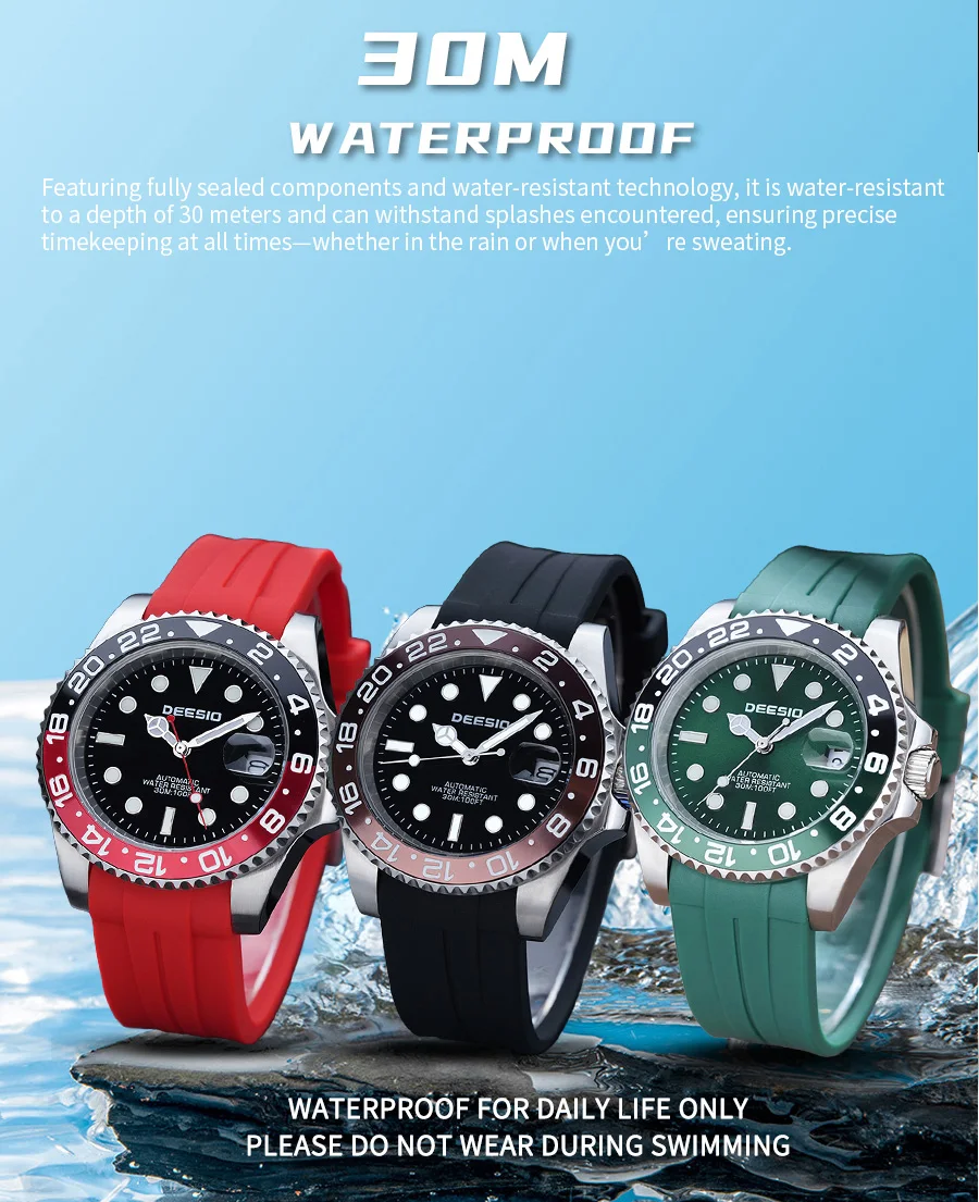 Deesio Automatische Mechanische Uhr für Herren 41mm 316L Edelstahl Uhr Leuchtende Zeiger 30M Wasserdicht Kostenloser Versand – Detail 11